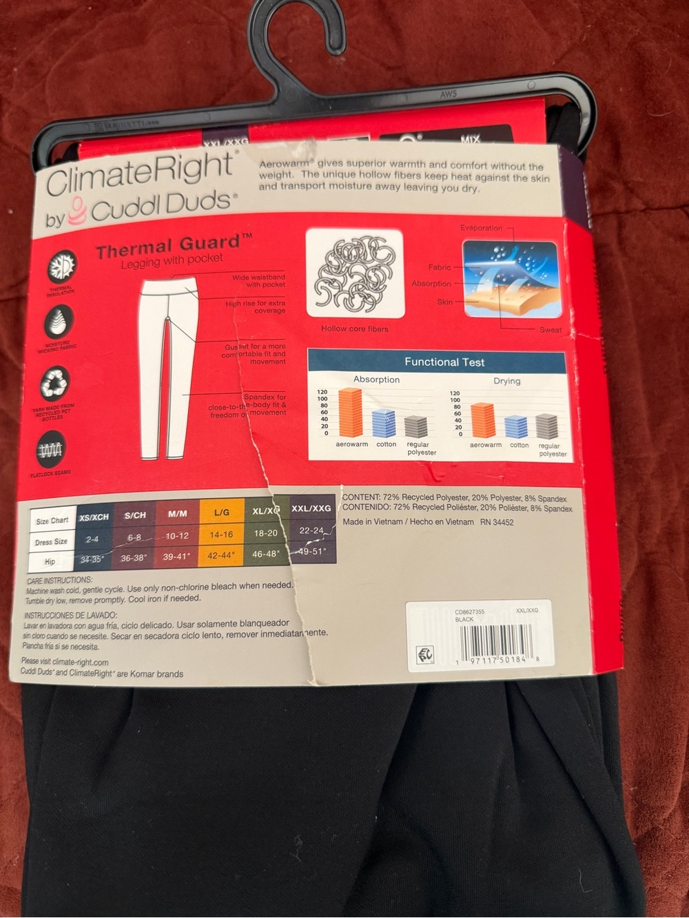 Cuddl Duds Black Thermal Guard Legging with Pocket - Picture 2 of 4